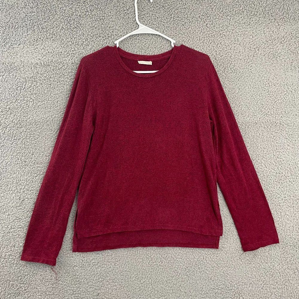 Heart & Hips Women M Burguny‎ Casual Soft Long Sleeve Top